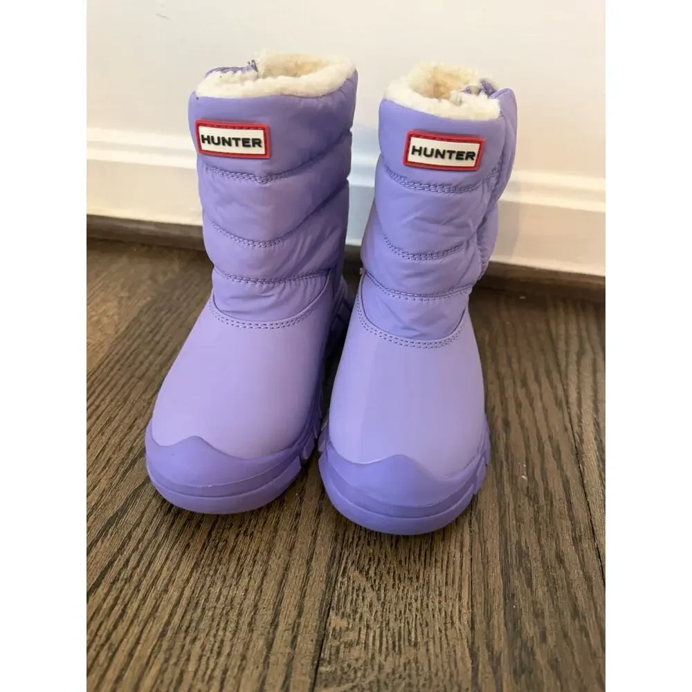 Hunter Kids Insulated Waterproof Sherpa Lined Snow Boots Purple Girls 10c NEW